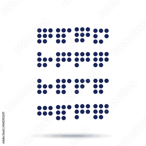 A stylized graphic of the word "Sorry" rendered in Braille dots, conveying apology.