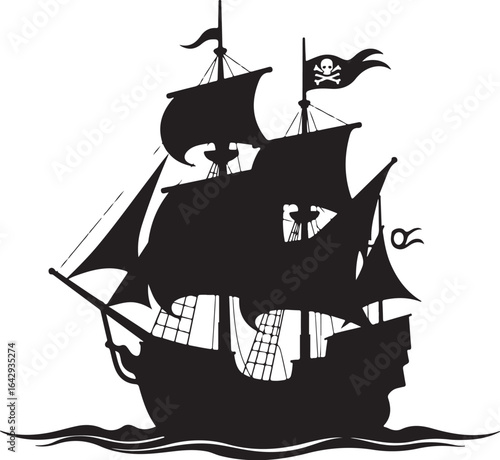 Pirate Ship Silhouette Bundle