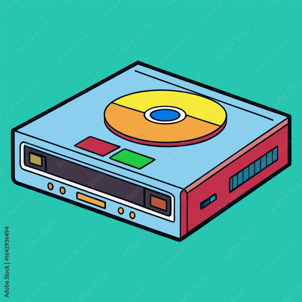 Fototapeta premium Retro compact disc player electronic device