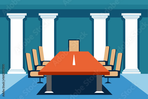 Boardroom with Marble Column Details