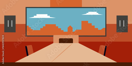 Boardroom with Panoramic Desert Horizon
