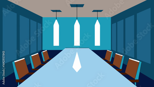 Boardroom with Recessed Crystal Light Strips