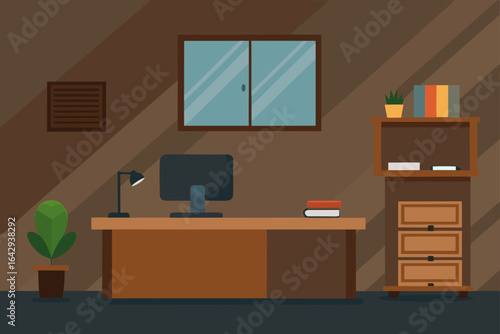 Executive Workspace with Layered Wood Paneling Luxury Look