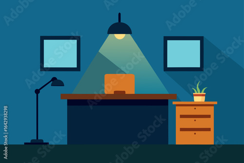Executive Workspace with Underlit Desk Base Modern Style