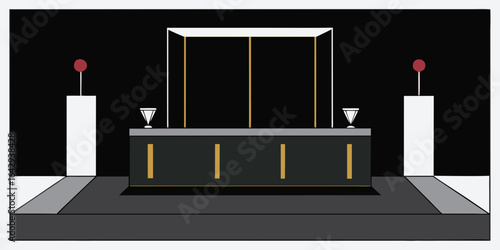 Luxury Reception with Mirrored Black Stone Panels