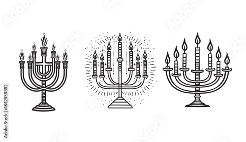 Candlestick icon vector. menorah illustration sign.
