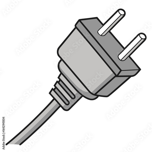 Simple illustration of a two pronged electrical plug with cord