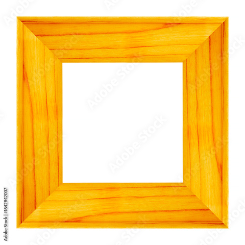 yellow square wooden frame isolated on white