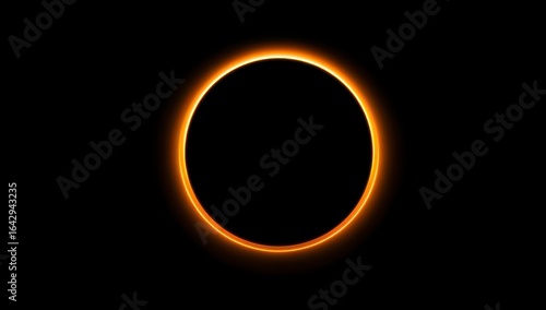 Fiery, luminous ring on black