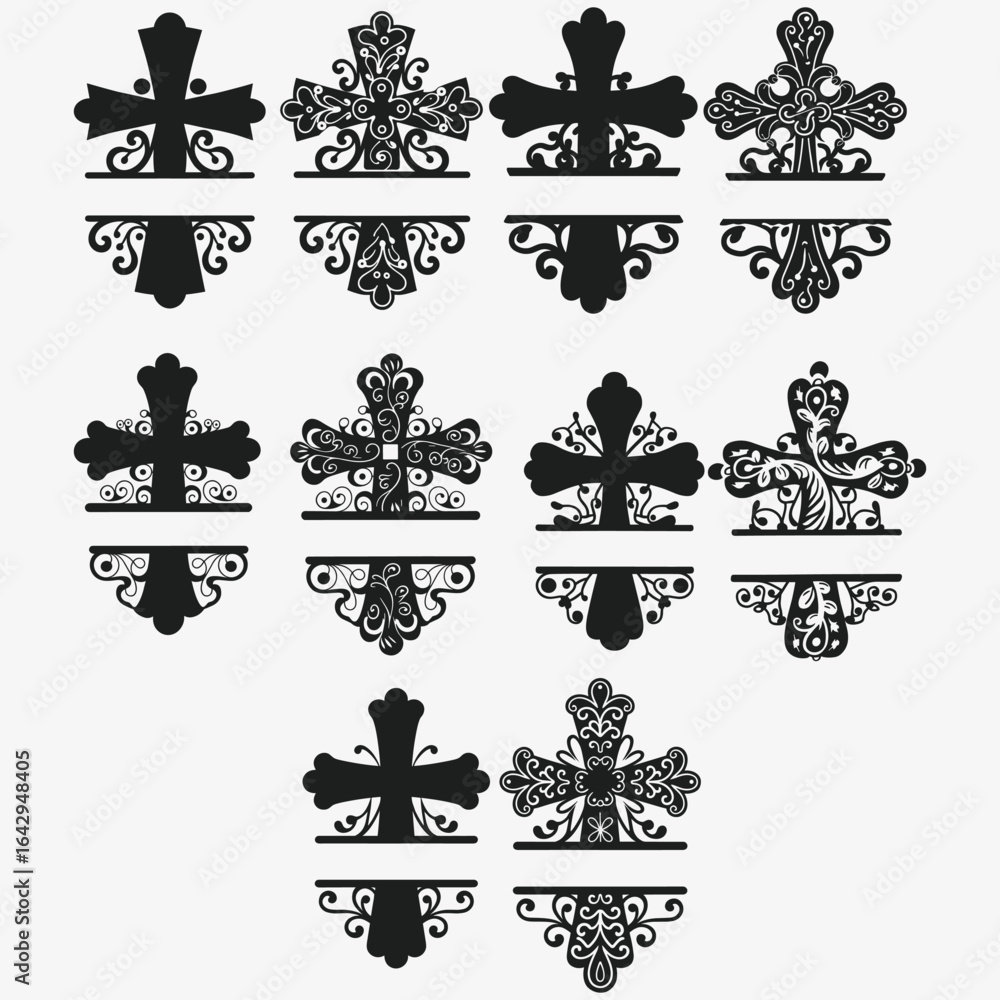 Obraz premium Cross Svg Bundle, Nativity svg, Holly Cross Template