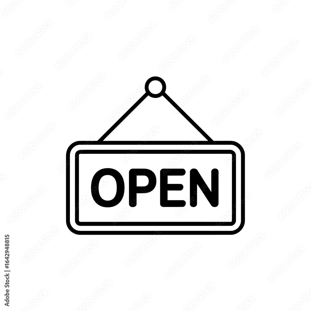 Open Sign Icon Vector Illustration for Business Retail Store and Service Providers Ready to Welcome Customers and Shoppers Signaling the Start of Trade Open Sign Icon Vector Illustration for Business Retail Store and Service Providers Ready to Welcome Customers and Shoppers Signaling the Start of Trade
