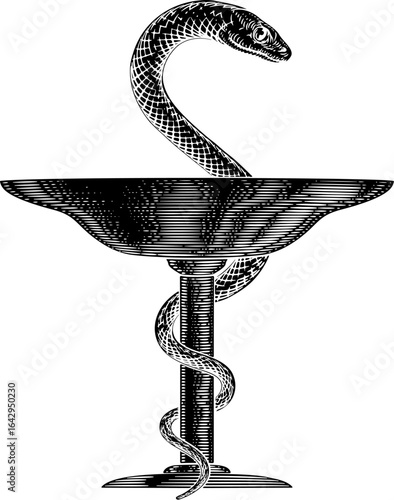Bowl of Hygeia Snake Medical Pharmacist Icon