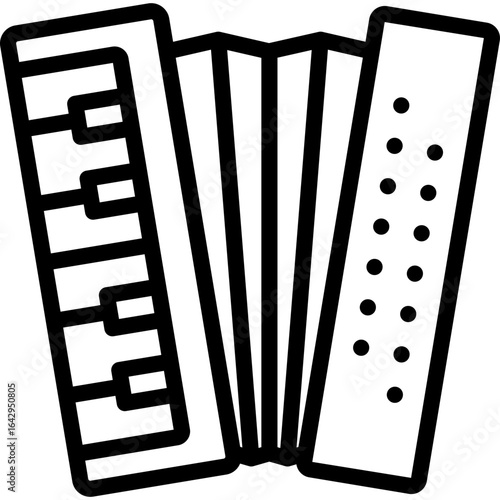 accordion icon illustration design with outline