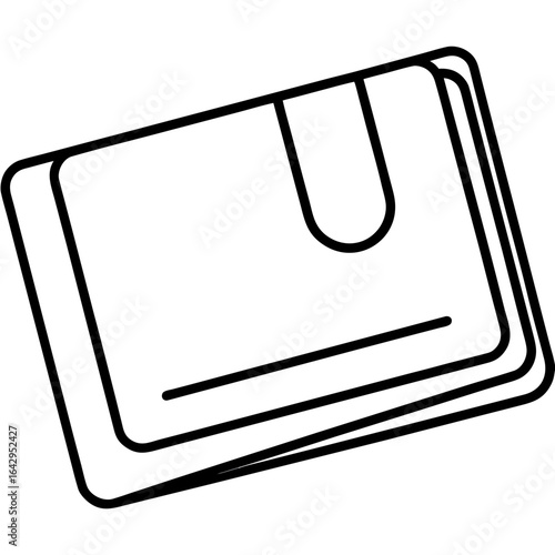 Virtual Card Icon Line Art Vector Illustration