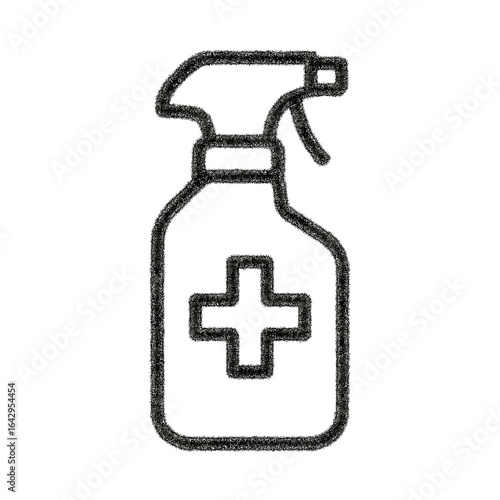 Disinfectant spray bottle with medical cross design  