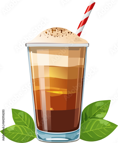 glass of cola with ice