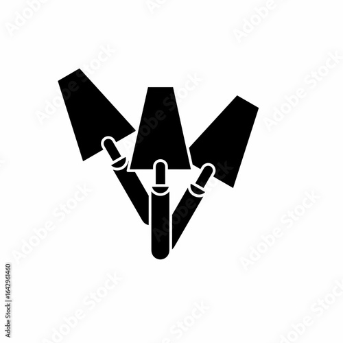Black trowel. Trowel icon symbol. Trowel vector, isolated on white background. Vector icon.