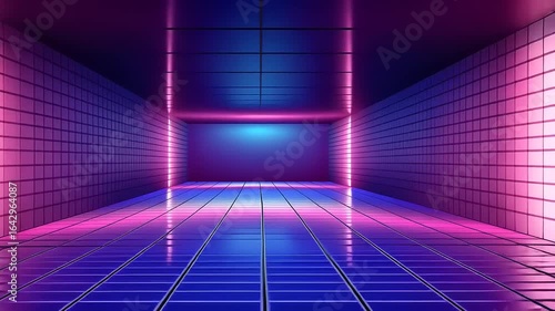 Wallpaper Mural Immersive Retro Neon Room Loop with Dynamic Lighting for Backgrounds and Visuals Torontodigital.ca