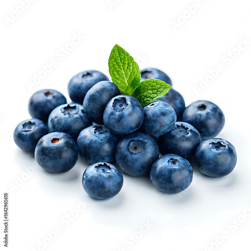 blueberries on white background