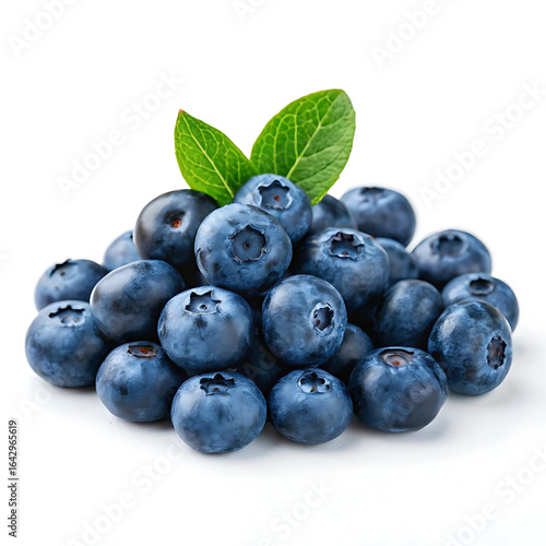 blueberries on white background