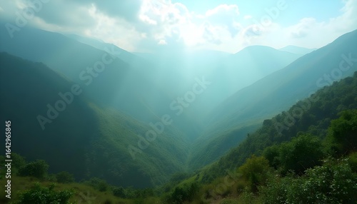 Panoramic view of Nilgiri Hills with clouds drifting between green mountain slopes