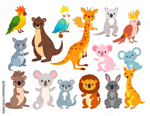 Wallpaper Mural Cute cartoon animals Torontodigital.ca