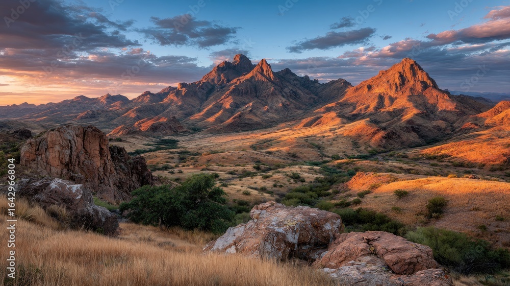 Naklejka premium Rocky Mountain Sunset Scenery