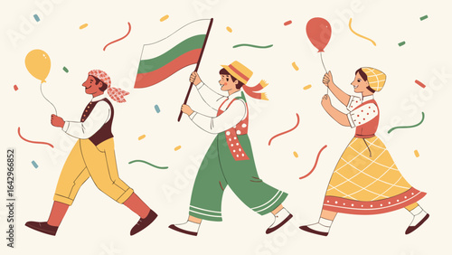 Bulgarian Folk Celebration with Traditional Attire