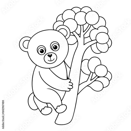 black outline printable bear cuddling a teddy