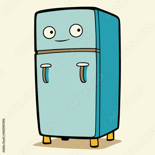 Cartoon fridge appliance home kitchen cool