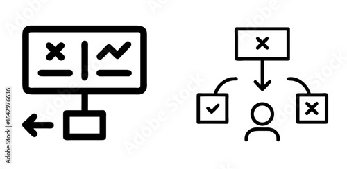Decision Dashboard Icon for Data-Driven Business Analytics and Performance Insights