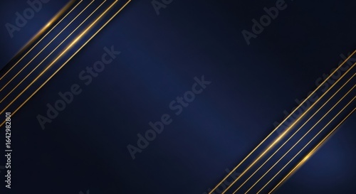 Dark navy gradient with thin gold diagonal lines and subtle metallic sheen, luxury corporate backdrop for hero banners and presentations