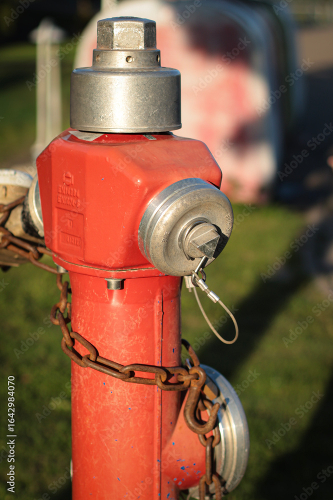 Naklejka premium hydrant, fire department hydrant outdoors photo, fire holes, forest fire