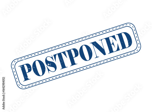 Postponed Rubber Stamp Seal with an Outline