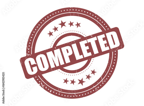 Completed Rubber Stamp Seal with a Dotted Circle