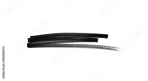 hand-drawn black marker brush strokes texture isolated on white or transparent PNG, Black Continuous Line Art Design Isolated on Transparent Background.