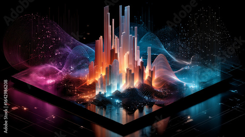 Fototapeta Naklejka Na Ścianę i Meble -  3d graph.Vector illustration