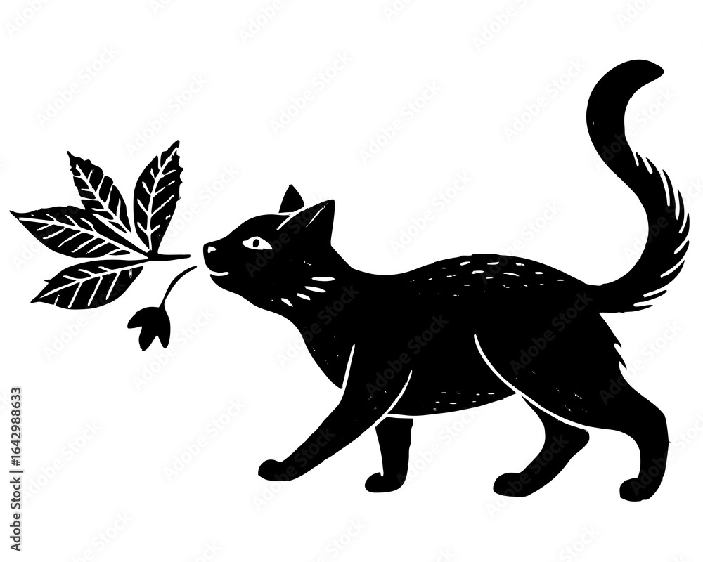 Obraz premium black cat vector