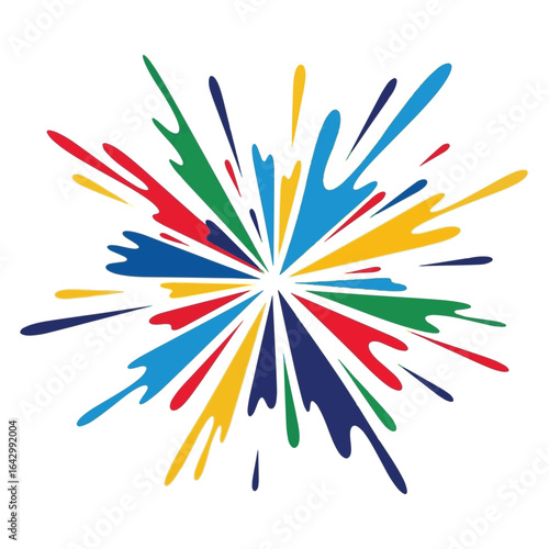 Colorful Paint Splash Burst Vector — Abstract Radial Explosion