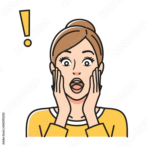 Astonishment: A visually engaging depiction of a woman expressing the powerful emotion of surprise and disbelief, capturing the essence of shock and amazement.