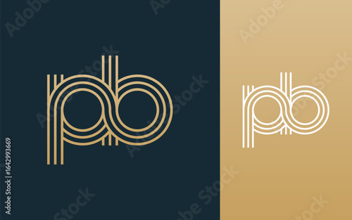 Modern elegant pb letter logo design vector illustration