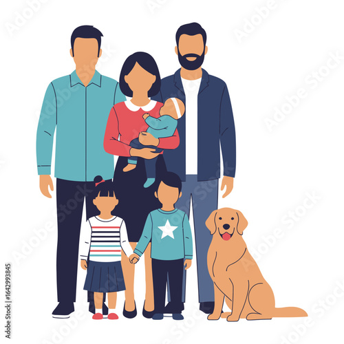 Family Portrait: A loving family is united, embodying the core of togetherness. A heartwarming illustration.