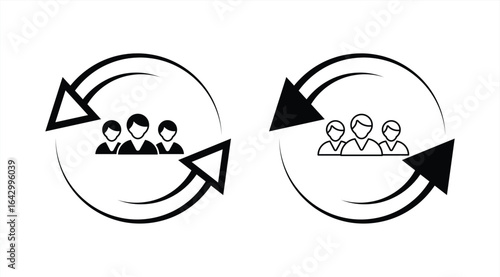 personnel change line icon. vector illustration