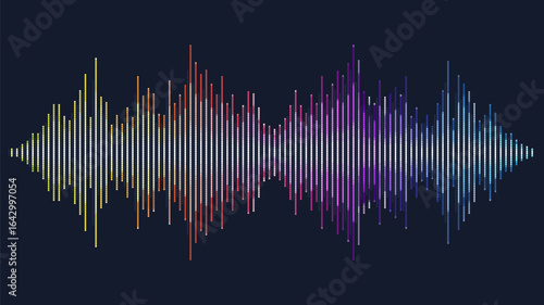 Waves of the equalizer. Audio wave talking. Voice speaking music sound line levels. Podcasting