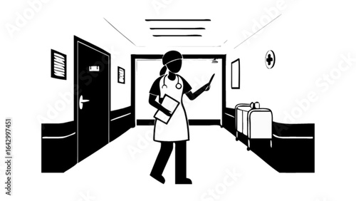 Nurse doctor hospital healthcare medicine medical professional clinic treatment checkup health care hallway