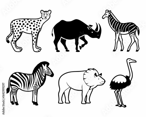 Canvas Print set of animals vector illustration