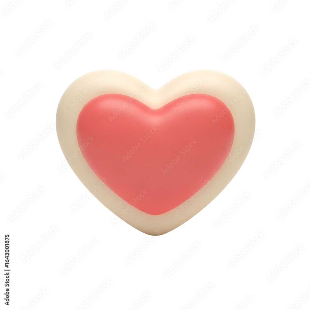 Obraz premium Pink and white heart shaped candy isolated on transparent background