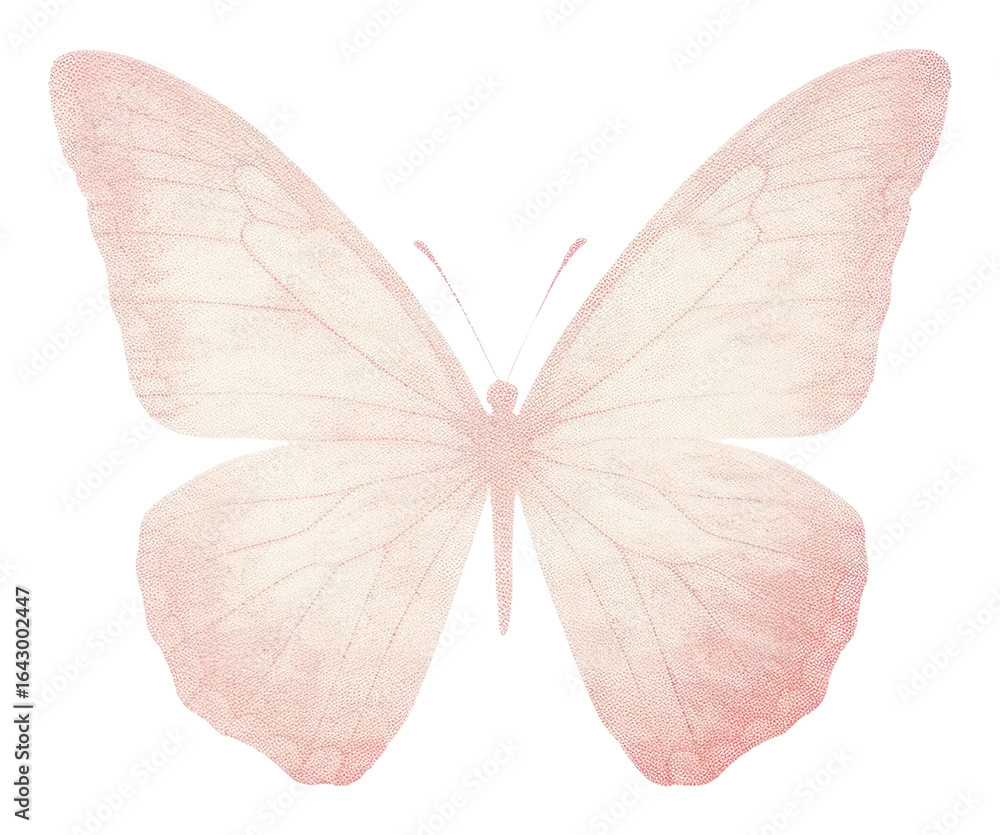 Fototapeta premium PNG Butterfly petal white background fragility.