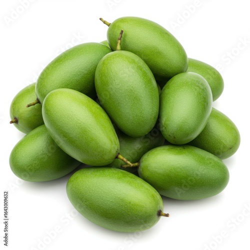 Wallpaper Mural Pile of fresh green unripe mangoes on a white background Torontodigital.ca
