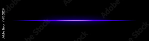 Laser. Thin horizontal beam with bright glow and soft gradient edges. Simple linear composition creates futuristic energy effect on dark background.